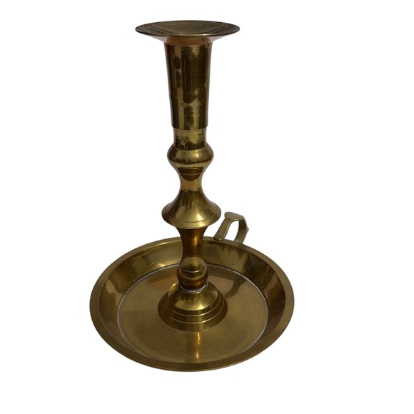 Solid Brass Taper Candle Holder 8" Candlestick Cottagecore Christmas Gift Vtg - Picture 4 of 9